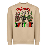 Merry Christmas Skeleton Hands Heavyweight Sweatshirt | Teevron