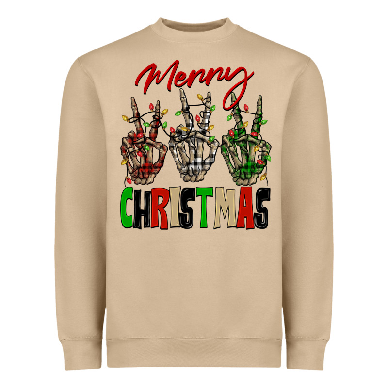 Merry Christmas Skeleton Hands Heavyweight Sweatshirt by NancyCooperArtShop | Teevron