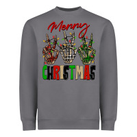 Storm Merry Christmas skeleton hands Heavyweight Sweatshirt - NancyCooperArtShop