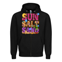 Black sun salt sand summer Zipper Hoodie - NancyCooperArtShop