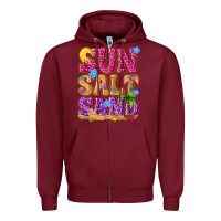 Burgundy sun salt sand summer Zipper Hoodie - NancyCooperArtShop
