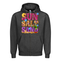 Charcoal Heather sun salt sand summer Zipper Hoodie - NancyCooperArtShop