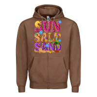 Chestnut sun salt sand summer Zipper Hoodie - NancyCooperArtShop