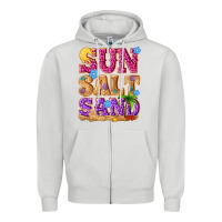 Dove Grey sun salt sand summer Zipper Hoodie - NancyCooperArtShop