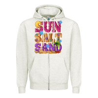 Oatmeal Heather sun salt sand summer Zipper Hoodie - NancyCooperArtShop