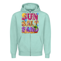 Seafoam sun salt sand summer Zipper Hoodie - NancyCooperArtShop