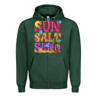 Sports Green sun salt sand summer Zipper Hoodie - NancyCooperArtShop