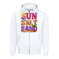 White sun salt sand summer Zipper Hoodie - NancyCooperArtShop