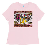 Bubblegum Pink race life Ladies Tee - JahusDesignShop