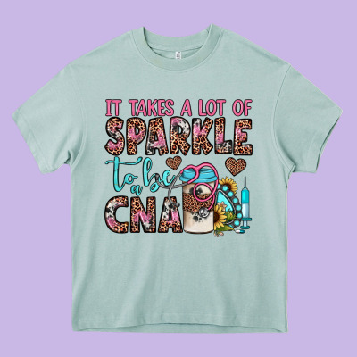 It Takes A Lot Of Sparkle To Be A Cna Heavy Core Tee Designed By Jahusdesignshop