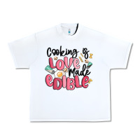 White cooking is love made edible Urban Heavy Tee - MaliasSmallBusiness