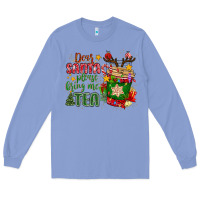 Colony Blue deer santa please bring me tea Long Sleeve Tee - MaliasSmallBusiness