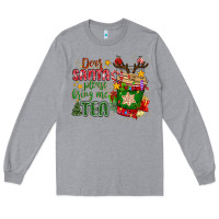 Heather Grey deer santa please bring me tea Long Sleeve Tee - MaliasSmallBusiness