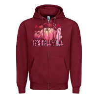 Burgundy its fall yall Zipper Hoodie - texasbilliewilder