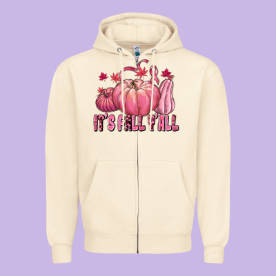 Its Fall Yall Zipper Hoodie Designed By Texasbilliewilder