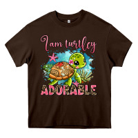 Chocolate Brown i am turtley adorable Heavy Core Tee - AdoDesignShop