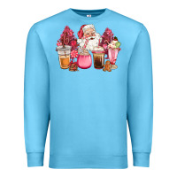 Ocean Blue pink christmas pink tree santa coffe cups Premium Sweatshirt - CowGirlArtShop