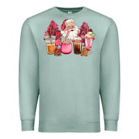 Seafoam pink christmas pink tree santa coffe cups Premium Sweatshirt - CowGirlArtShop