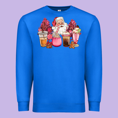 Pink Christmas Pink Tree Santa Coffe Cups Premium Sweatshirt Designed By Cowgirlartshop