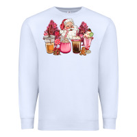 White pink christmas pink tree santa coffe cups Premium Sweatshirt - CowGirlArtShop