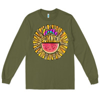 Army Green hello summer Long Sleeve Tee - JahusDesignShop