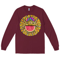 Burgundy hello summer Long Sleeve Tee - JahusDesignShop
