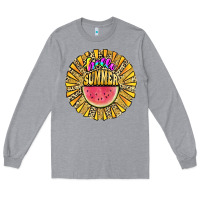 Heather Grey hello summer Long Sleeve Tee - JahusDesignShop