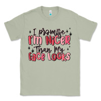 Matcha i promise i'm nicer than my face looks Classic Tee - MaliasSmallBusiness