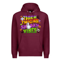 Burgundy thick thighs and spooky vibes Premium Hoodie - CowGirlArtShop