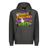 Charcoal Heather thick thighs and spooky vibes Premium Hoodie - CowGirlArtShop