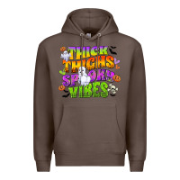 Coffee thick thighs and spooky vibes Premium Hoodie - CowGirlArtShop