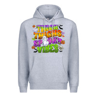 Heather Grey thick thighs and spooky vibes Premium Hoodie - CowGirlArtShop