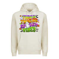Oatmeal Heather thick thighs and spooky vibes Premium Hoodie - CowGirlArtShop