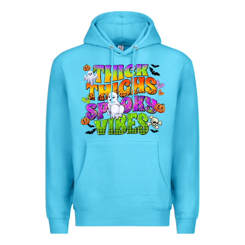 Thick Thighs And Spooky Vibes Premium Hoodie by CowGirlArtShop | Teevron