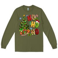 Army Green ho ho ho christmas Long Sleeve Tee - MaliasSmallBusiness
