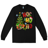Black ho ho ho christmas Long Sleeve Tee - MaliasSmallBusiness
