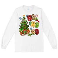 White ho ho ho christmas Long Sleeve Tee - MaliasSmallBusiness