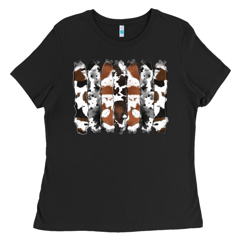 Cowhide Brushstrokes Ladies Tee by RanaPortraitStore | Teevron