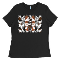 Black cowhide brushstrokes Ladies Tee - RanaPortraitStore
