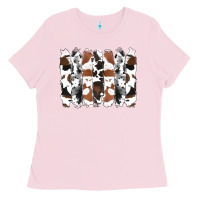 Bubblegum Pink cowhide brushstrokes Ladies Tee - RanaPortraitStore