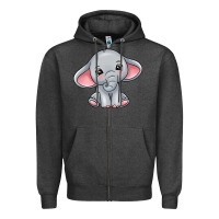 Charcoal Heather elephant Zipper Hoodie - texasbilliewilder