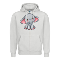 Dove Grey elephant Zipper Hoodie - texasbilliewilder
