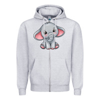 Heather Grey elephant Zipper Hoodie - texasbilliewilder