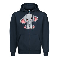 Navy elephant Zipper Hoodie - texasbilliewilder
