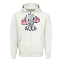 Oatmeal Heather elephant Zipper Hoodie - texasbilliewilder