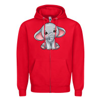 Red elephant Zipper Hoodie - texasbilliewilder