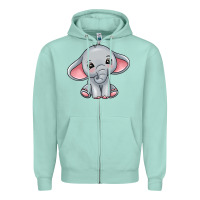 Seafoam elephant Zipper Hoodie - texasbilliewilder