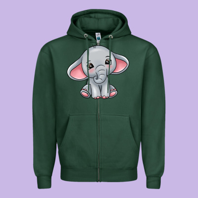 Elephant Zipper Hoodie Designed By Texasbilliewilder