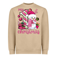Mushroom My 1st. pink Christmas with cute snowman Heavyweight Sweatshirt - NancyCooperArtShop