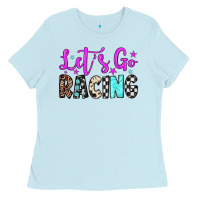 Baby Blue let's go racing Ladies Tee - JahusDesignShop